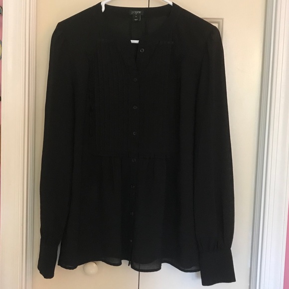 J. Crew Tops - J. Crew Black Tuxedo Blouse Size 6 NWOT J. Crew Tops - J. Crew Black Tuxedo Blouse Size 6 NWOT